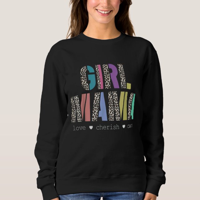 Sweatshirt Fille Mama Couleurs Léopard Texte Pastel Fête des  (Devant)