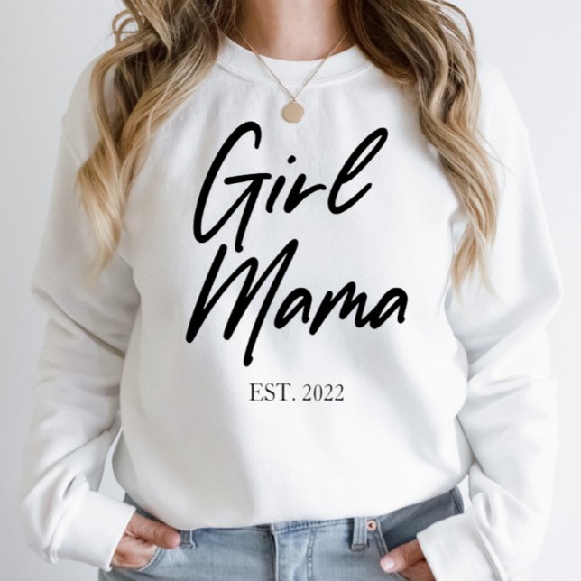 Sweatshirt Fille Mama Custom Est Année Mini Maman Maman Maman (Créateur téléchargé)