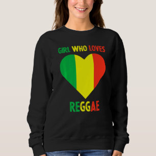 Sweatshirt Fille qui aime la musique reggae Jamaïque Rastafar