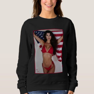 Sweatshirt Fille sexy sur un T-shirt pour hommes - Drapeau am