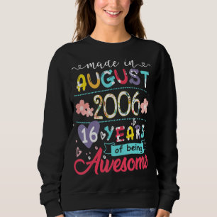 Sweatshirt Filles 16ème Anniversaire Floral Pour Fille Née À
