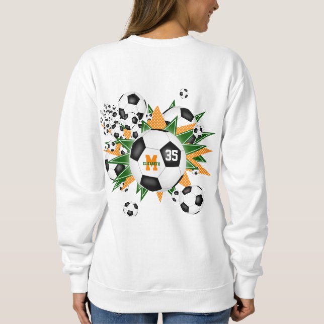 Sweatshirt filles ballon de football souffle avec étoiles ora (Dos)