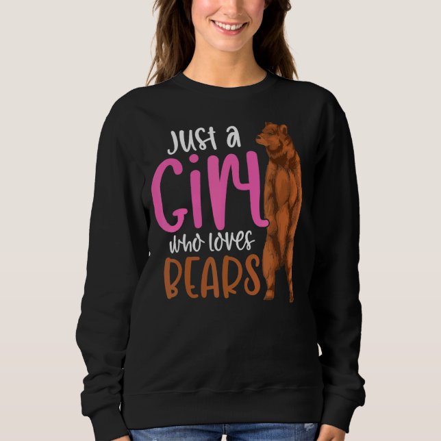 Sweatshirt Filles d'animaux forestiers Ours Brown Femmes Ours (Devant)