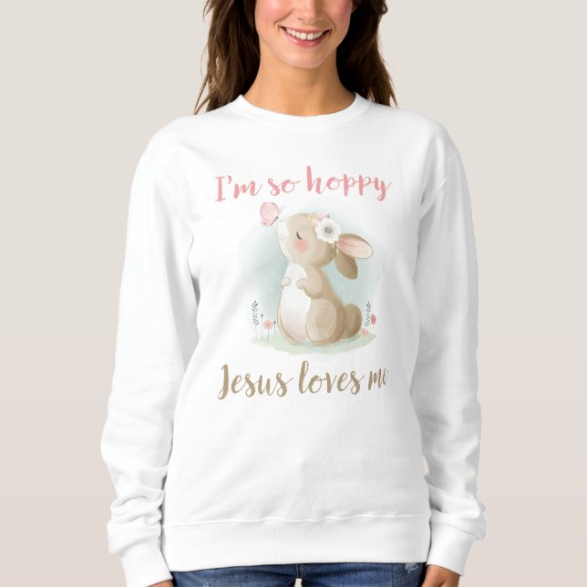 Sweatshirt Filles de foi chrétienne Je suis si chanceux Jésus (Devant)