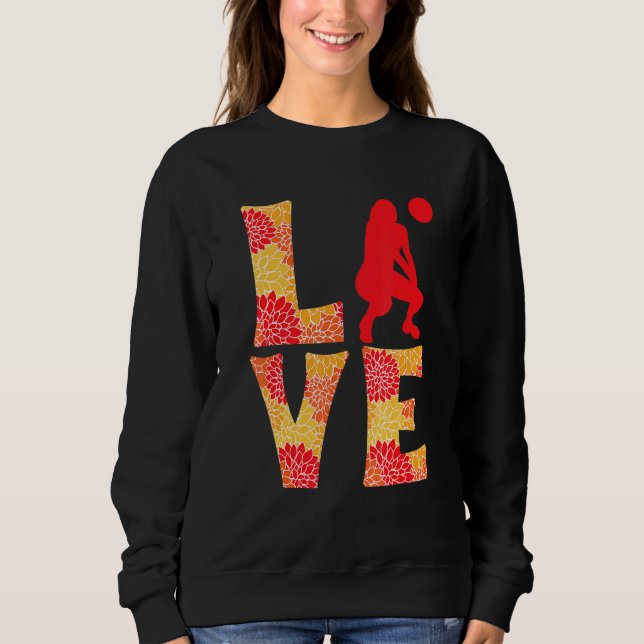 Sweatshirt Filles de volley-ball Amour floral (Devant)