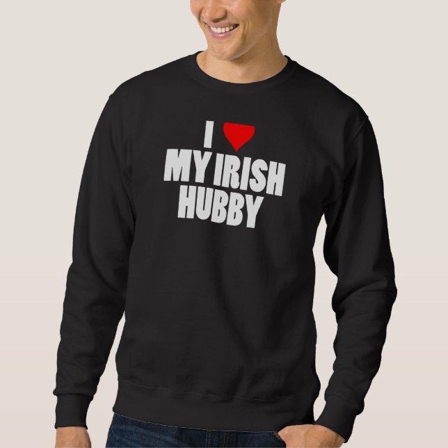 Sweatshirt Filles Drôle J'Aime Mon Hubby Irlandais St Patrick (Devant)