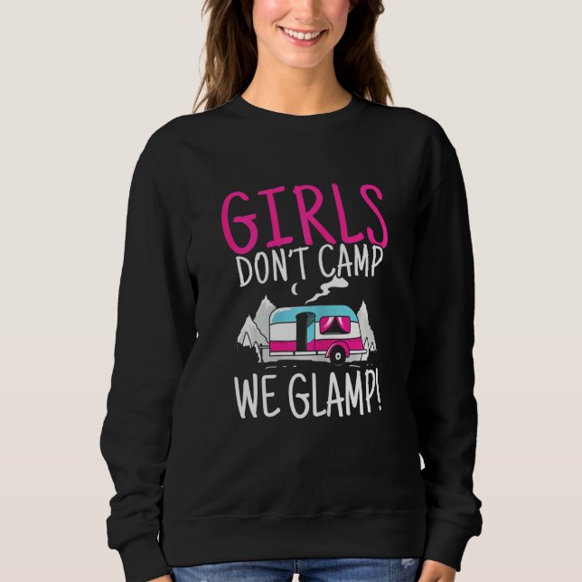 Sweatshirt Filles Filles Ne Campez Pas Nous Flammes Glamping  (Devant)