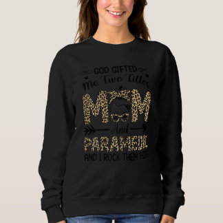 Sweatshirt Filles Leopard J'Ai Deux Titres Maman Paramedic Mo
