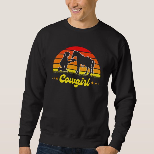 Sweatshirt Filles Vache Fille Cheval Équitation Boots Occiden (Devant)