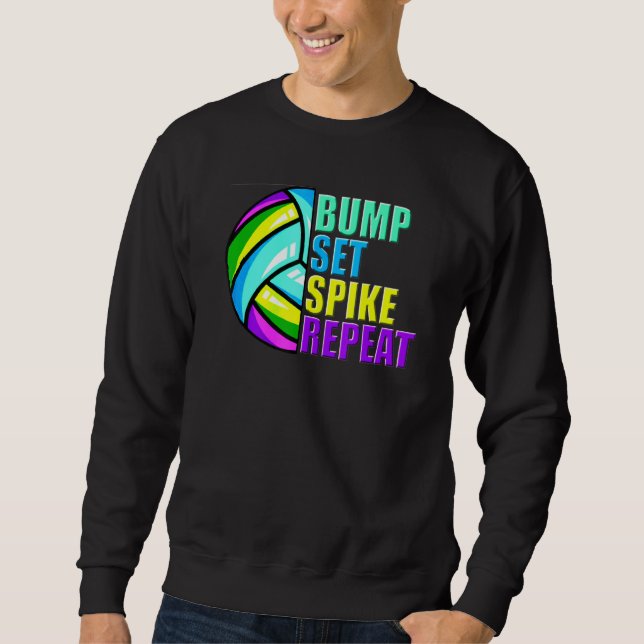 Sweatshirt Filles Volleyball ensemble de balle Spike Répéter  (Devant)