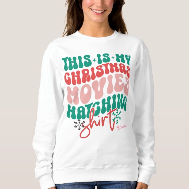 Sweatshirt Films de Noël personnalisés en rétro (Devant)
