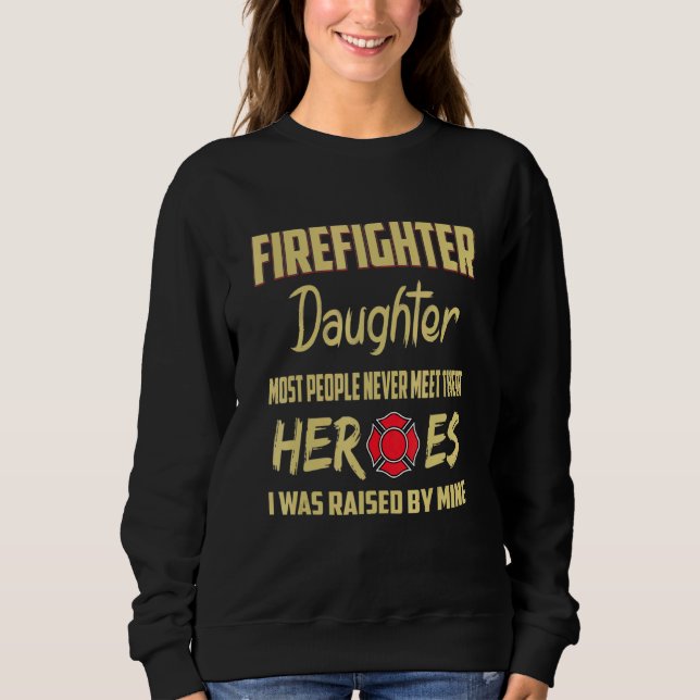 Sweatshirt Fils de pompiers Fille Héros Papa (Devant)