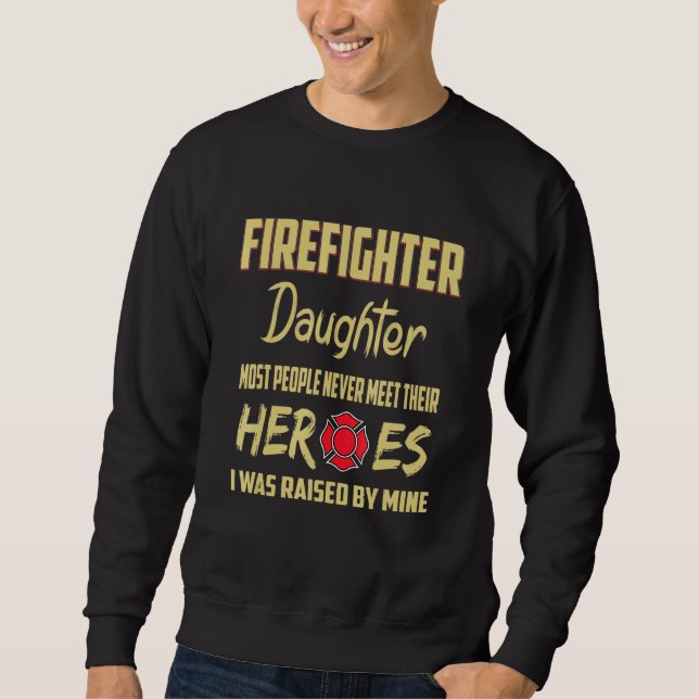 Sweatshirt Fils de pompiers Fille Héros Papa (Devant)