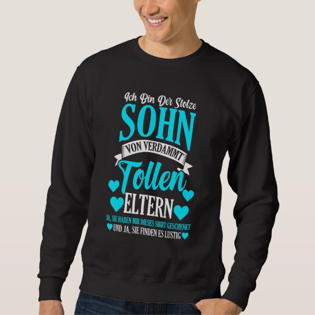 Sweatshirt Fils parents maman papa (Devant)