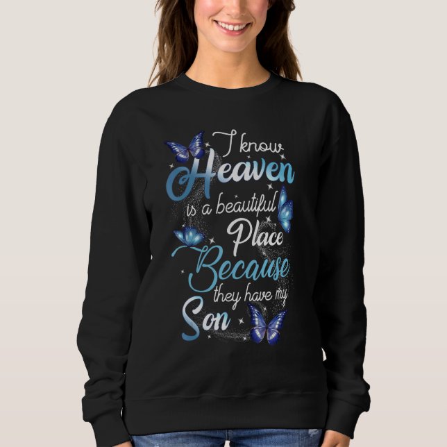 Sweatshirt Fils Perdu Mon Fils Est Mon Ange Gardien Au Ciel (Devant)