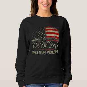 Sweatshirt Fin de la violence arme Retro drapeau américain Vi