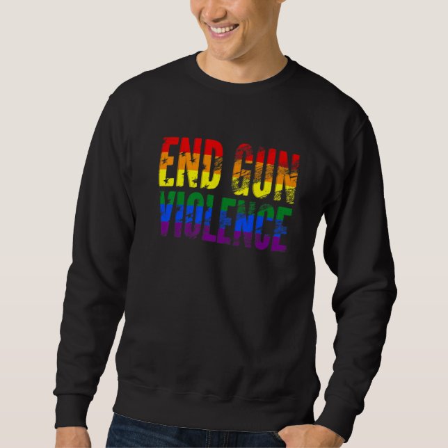 Sweatshirt Fin de la violence armée Drapeau américain USA dra (Devant)