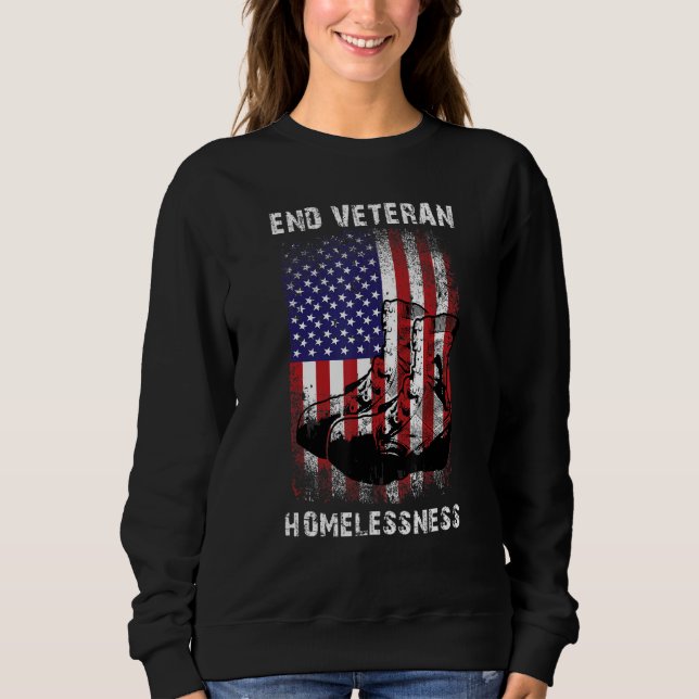 Sweatshirt Fin Vétérinaire sans-abri Vet American Flag Homele (Devant)