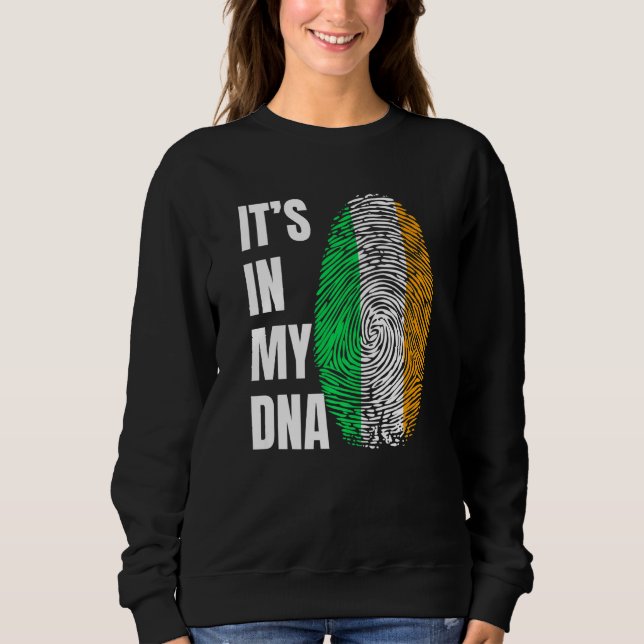 Sweatshirt Fingerprint DNA Biometry Irish Flag Ireland   (Devant)