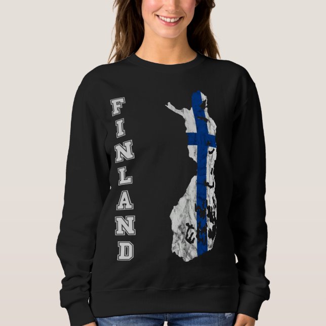 Sweatshirt Finland map outline Finland travel Scandinavia Sis (Devant)