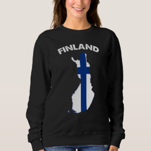 Sweatshirt Finlande Carte du drapeau Soutien Finlande Finnois