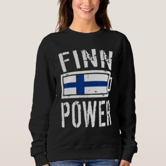 Sweatshirt Finlande Drapeau Finn Batterie d'alimentation Fièr