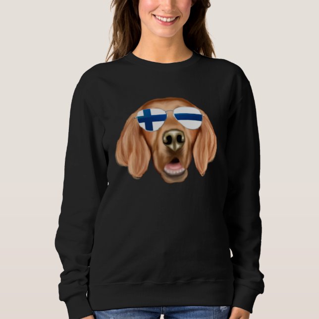 Sweatshirt Finnish Flag Irish Setter Dog Finland Pocket (Devant)