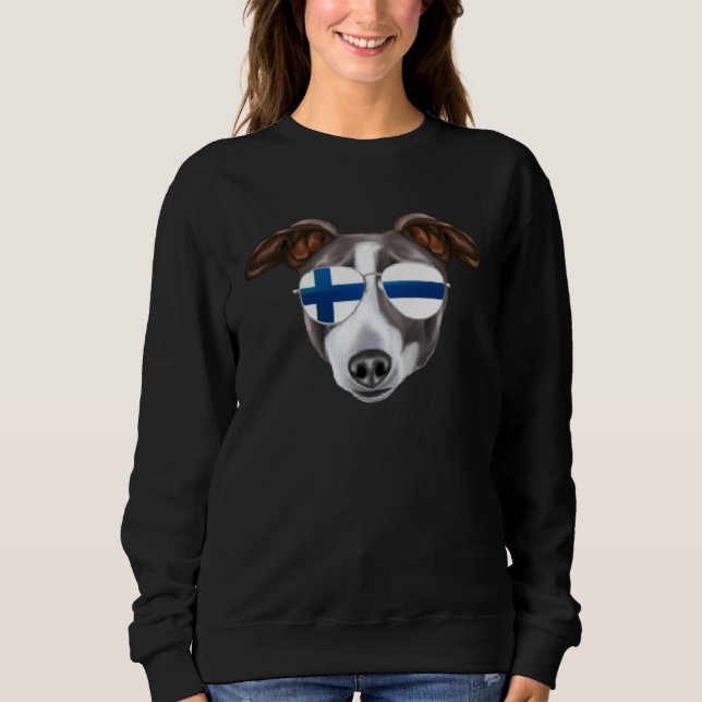 Sweatshirt Finnish Flag Italian Greyhound Dog Finland Pocket (Devant)