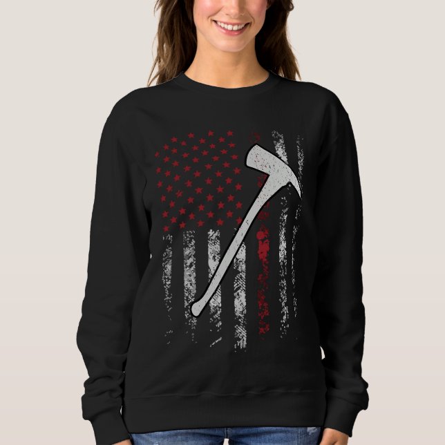 Sweatshirt Fire Brigade EMS Police Military American Flag (Devant)