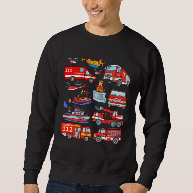 Sweatshirt Fire Engine Firefighter Fire Engines Blue Light (Devant)