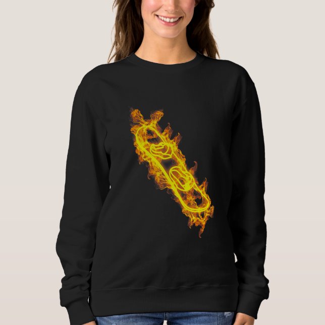 Sweatshirt Fire Snowboard Gear Flaming Snowboard Snowboard Sn (Devant)