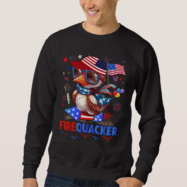 Sweatshirt Firecracker Duck 4th of July Patriotic Day Usa Fla (Devant)