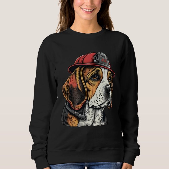Sweatshirt FireFighter Beagle Dog For Beagle Dad Fire Fighter (Devant)