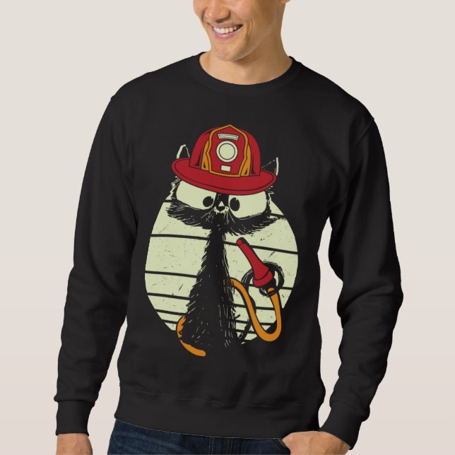 Sweatshirt Firefighter Cat In Firefighter Uniform Firefighter (Devant)