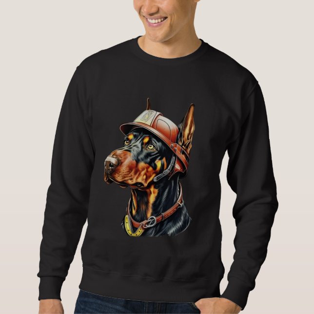 Sweatshirt FireFighter Dog For Doberman Pinscher Dad Fire Fig (Devant)