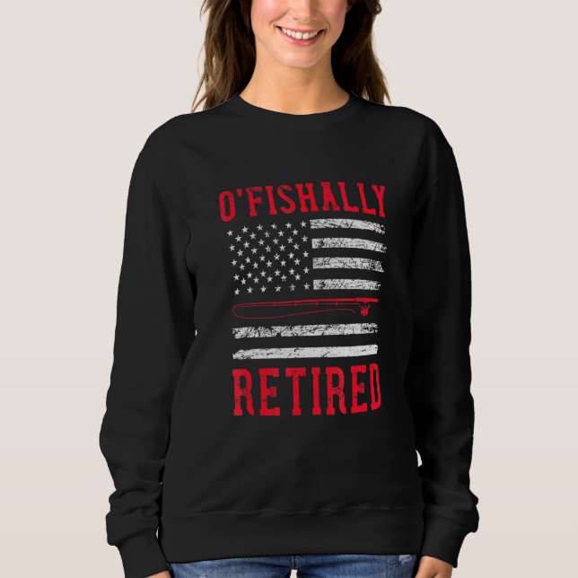 Sweatshirt Firefighter Fishing Retirement Usa Drapeau Patriot (Devant)
