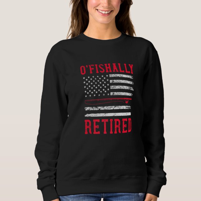 Sweatshirt Firefighter Fishing Retirement Usa Drapeau Patriot (Devant)