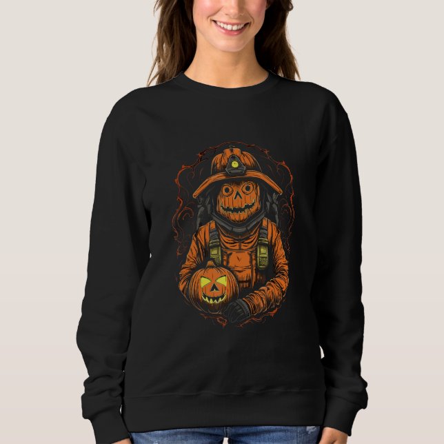 Sweatshirt Firefighter Halloween Fireman Halloween Party Fire (Devant)