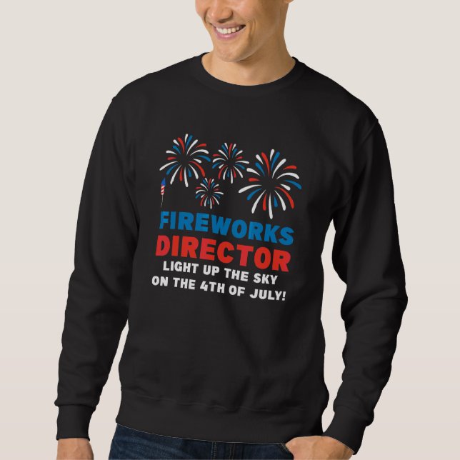 Sweatshirt Fireworks Directeur Lumière 4 juillet Amérique (Devant)