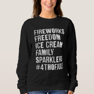 Sweatshirt Fireworks Freedom Glace Family Sparklers 4th O
