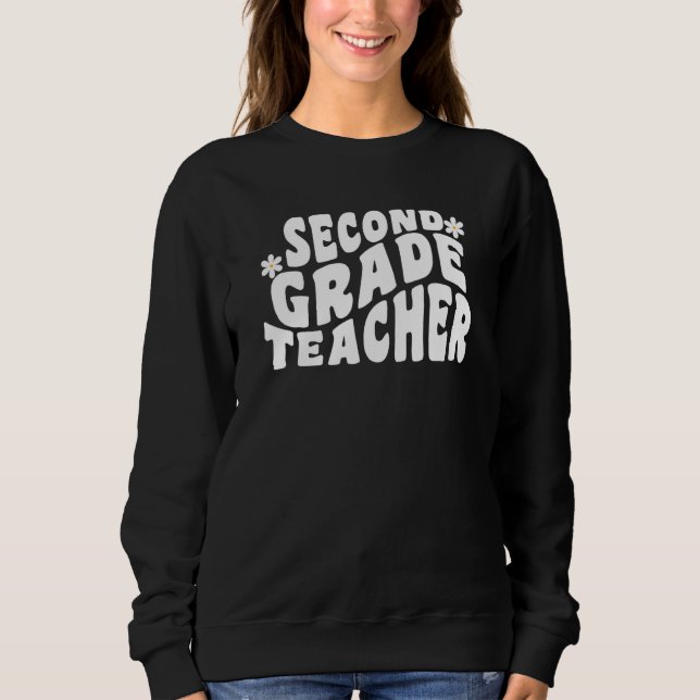 Sweatshirt First Day Of Back To School Retro Second Grade Tea (Devant)
