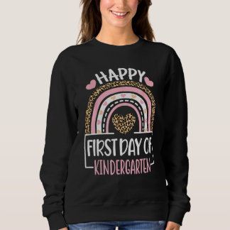 Sweatshirt First Day Of Kindergarten Back To School Leopard