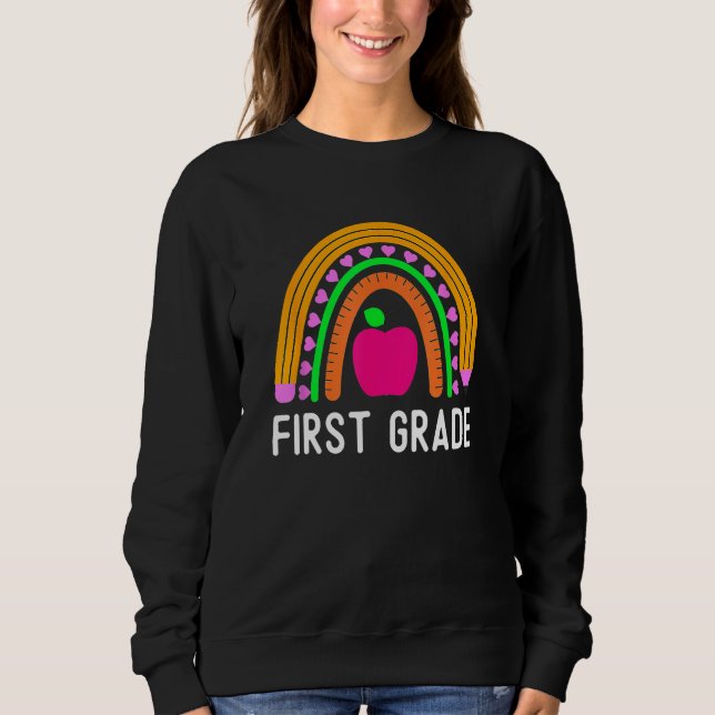 Sweatshirt First Grade Rainbow Girls Boys Teacher Team 1st Gr (Devant)