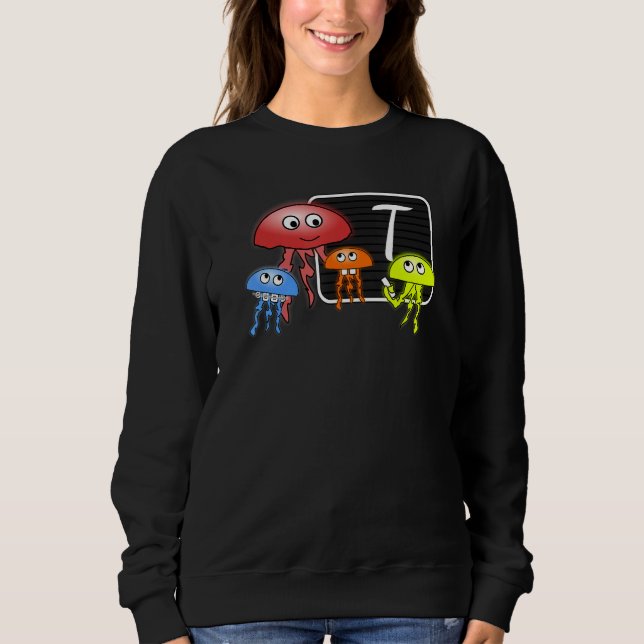 Sweatshirt First Grader Jellyfish Letter As Monogram (Devant)