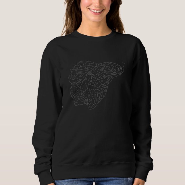 Sweatshirt Fish Koi Carp Aquatic Mandala Mindful Zen Health S (Devant)