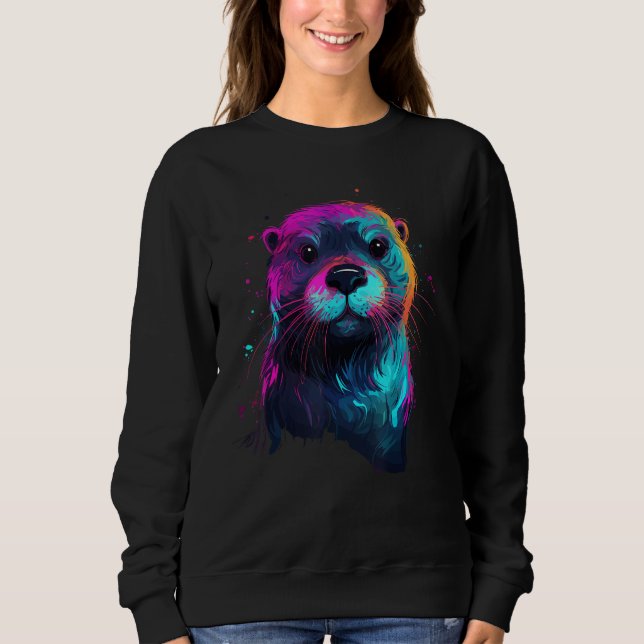 Sweatshirt Fish Otter Sea Otter Animal Otter  Bundle Otter (Devant)