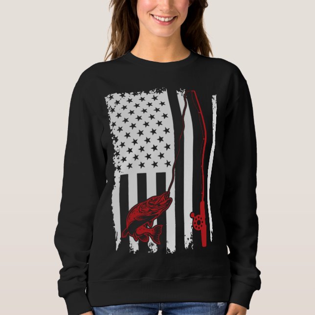 Sweatshirt Fishing  American Flag Bass Fishing (Devant)