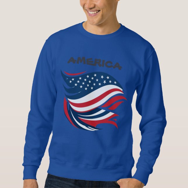 SWEATSHIRT FLAG AMERCA USA (Devant)