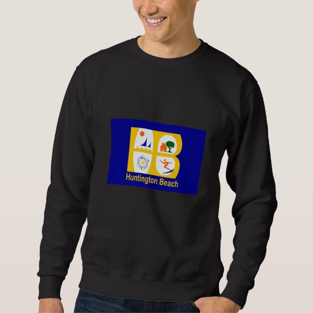 Sweatshirt Flag of Huntington Beach California USA (Devant)