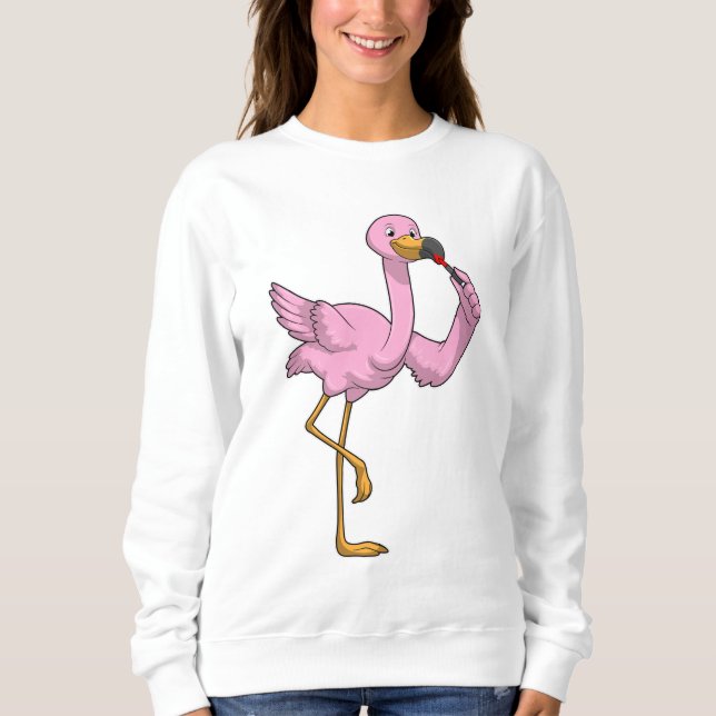 Sweatshirt Flamant avec rouge à lèvres (Devant)